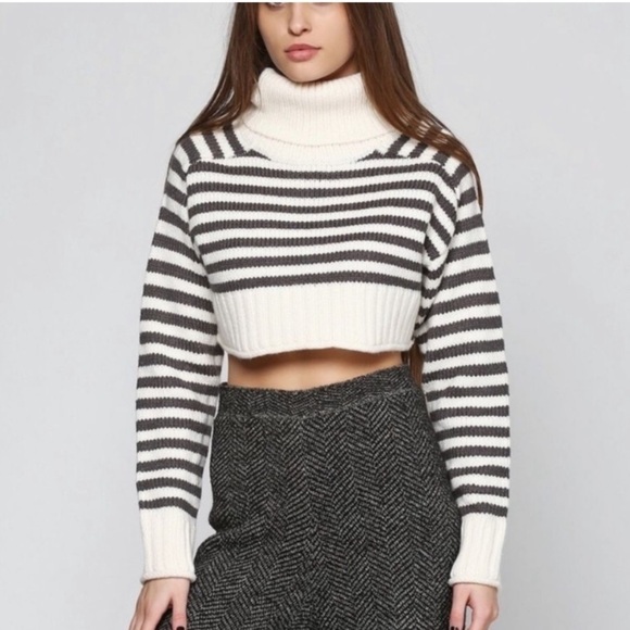 ZARA” Cropped Turtleneck Sweater